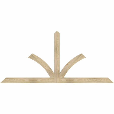 Ekena Millwork Richland Rough Sawn Timber Gable Bracket, Douglas Fir, 84"W x 38"H x 2"D x 4"F, 11/12 Pitch GBW084X38X0204RIC00RDF